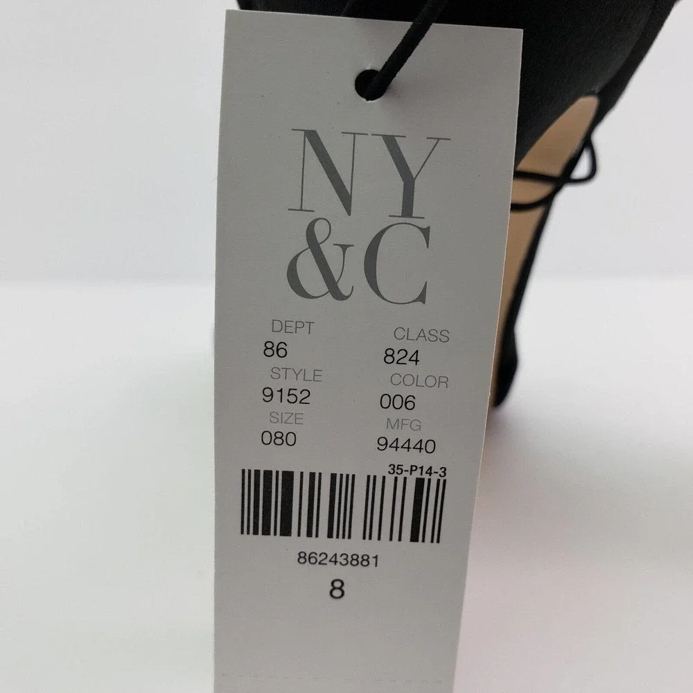 New York & Company Womens Size 8 Black Ankle Tie Formal 4